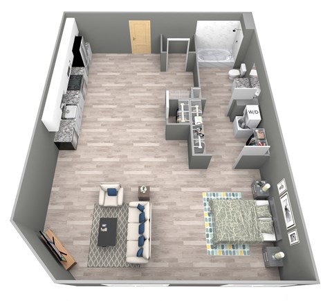 Baldwin II - 3D Floor Plan - The Flats